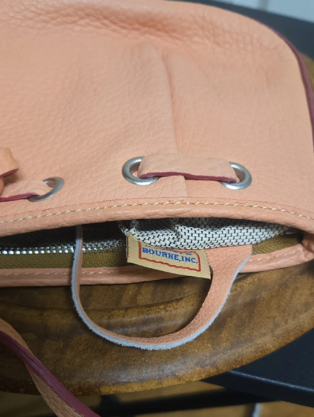 D&B Peach Leather Shoulder Bag - Women - Picture 7 of 8